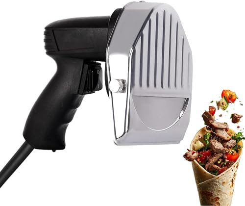 UORDBY Cuchillo eléctrico inalámbrico Comercial de 2 Cuchillas,inalámbrico Cuchillo para Kebab y Kebab,Cortador de Kebab a batería, Ideal para Parrillas,cocinas,Bares,restaurantes y hogares Wiretype