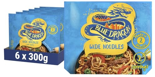 Blue Dragon Wide Wok Ready Noodles 300g | Pack of 6 | Perfect For Stir Fries & Other Noodle Based Dishes