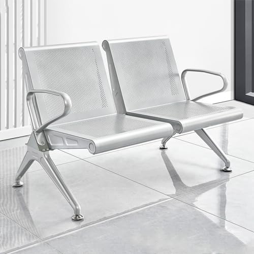 GMBAYUE Langlebiger Wartestuhl, Wartezimmerstühle mit Armlehnen, Besucherstuhl aus Stahl Empfangsstuhl, Gästesitzgelegenheiten for Büros, Krankenhäuser, Banken, Flughäfen und Märkte(120cm/47in)