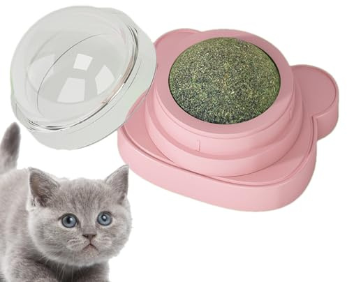 Generico Bolas de Gato – de Pared Giratorio, Bola lamer Gatos, Masticar | para Gatos Limpieza Dientes diversión Animales domésticos Pared casa Juego Natural Salud Gato Snack Set