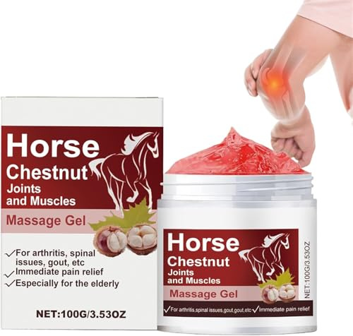 Horse Balm Warming Extra Strong, Muscles Massage Gel, Foot Relief Gel, Gentle Massage Balm, Muscle & Joint Pain Relief for Back, Shoulder, Neck, Knees, 100g (1Pcs)