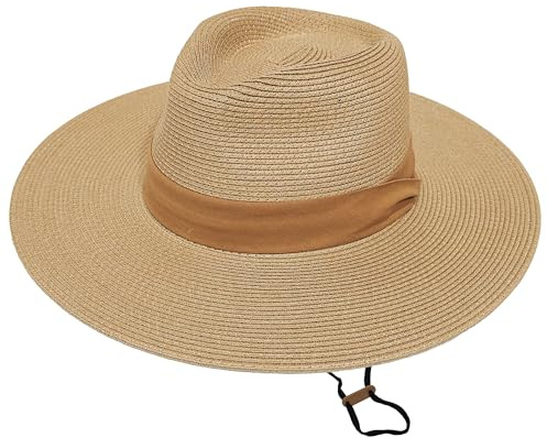 Wildarms Sombrero Panamá de Verano Unisex, Sombrero de Paja ala Ancha UPF 50 Plegable y Transpirable para Mujer y Hombre