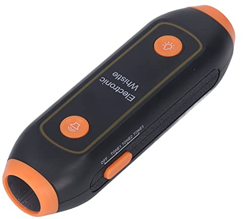 Asixxsix Elektronisk Visselpipa, 3 Toner 3 Volymnivåer LED-ljus Ingen Oral Kontakt Coachvisselpipa, Domarvisselpipa med Linne Medföljer för Tränare Domare Sport Nödvändning (Orange)