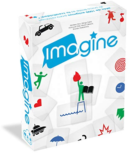 Asmodee Imagine, Juego de Cartas para Jóvenes y Familias, ¡Más de 1000 Enigmas para Resolver! A Partir de 12 Años, De 3 a 8 Jugadores, 30 Minutos por Partida, Español