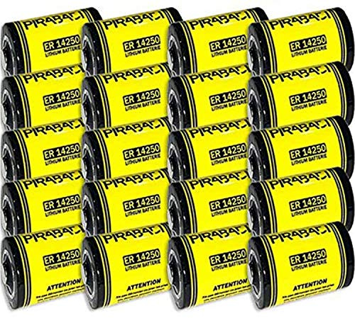 Set di 20 pile al litio 3,6 V 1/2 AA ER14250 1200 mAh LS ER 14250 LS14250 LST14250 LS14250C TL4902 TL5902 SB-AA02 XL050F ER3S LS14250 LST14250 250, LSS. 14250C, TL4902, TL5902, SB-AA02, XL050F, ER3S.