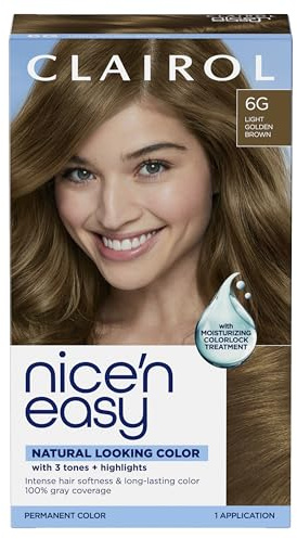 Clairol Nice'n Easy Permanent Hair Dye, 6G Light Golden Brown | 1 Pack