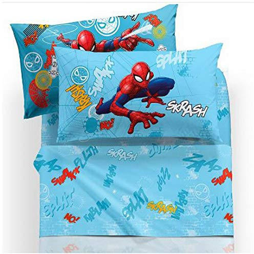 Caleffi Disney (Spiderman Man Wall) Parure de lit pour chambre d'enfant