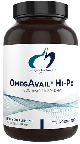 Designs for Health OmegAvail Hi-Po - TG (Triglyceride) Fish Oil Softgels 1500mg (120 Softgels)