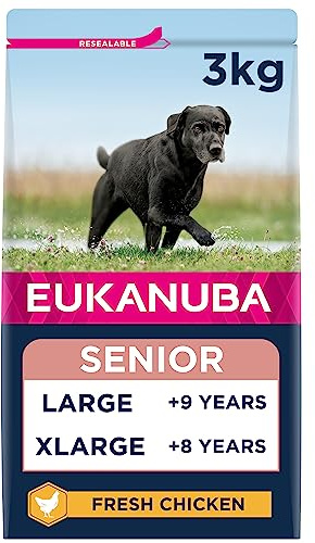 Eukanuba Hundmat med färsk kyckling för stora raser, premium torrfoder för senior hundar, 3 kg