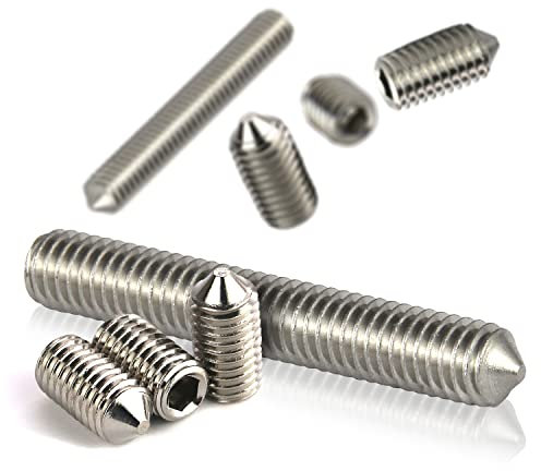 PROTECH 5 Stück Gewindestiften M5x25 mit Innensechskant und Spitze aus rostfreier Edelstahl Madenschrauben DIN 914 A2 V2A