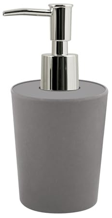 Spirella Seifenspender Takeo | mit Edelstahlpumpe | Flüssigseifen-Spender | Bambus | 200ml | Langliebig, Umweltfreundlich und Robust | Grau, Grey