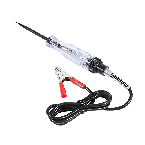 Ejoyous Auto Durchgangsprüfer 6 V 12 V 24 V DC Elektrischer Stromkreis Spannungsprüfer Teststift mit Anzeigelampe und 96 cm Draht Stift für Stromkreisen Sicherungen Schaltern und Leitungen