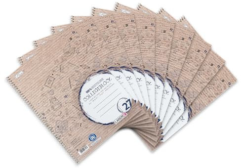 Landré Collegeblock A4 liniert, Recycling, 80 Blatt, 10 Stück