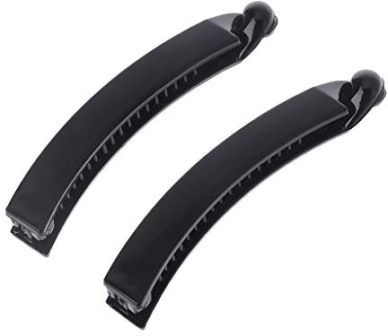 MINGSTORE 2 Stück 10 cm Bananenhaarspangen Schwarzer quadratischer Kopf Kunststoff Haarspange Pferdeschwanzhalter