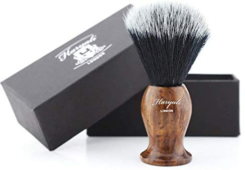 Pure Badger Hair - Brocha de afeitar hecha a mano 100% con base de madera auténtica, perfecta para afeitado húmedo, maquinilla de afeitar de seguridad, maquinilla de afeitar de doble filo