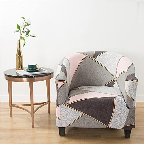 Highdi Sesselschoner Sesselüberwurf mit Elastisch Stretch Husse, Club Chair Einsitzer Schonbezug Sofabezug mit hoher Dehnung Sessel für Clubsessel Loungesessel Cocktailsessel (Rosa,65-90cm)