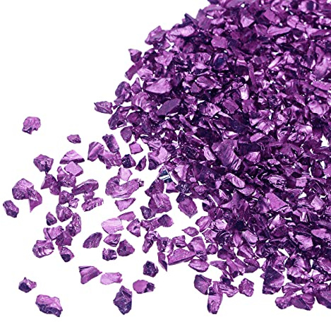 sourcing map 20g Glassplitter 2-4mm unregelmäßiges metallisches Glitterglas Dekoration Lila