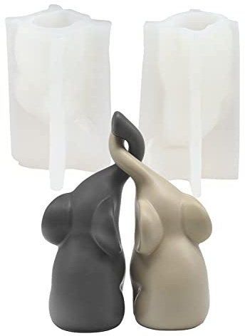 JS MOLD Silikonform Epoxidharz Elefanten-Kerzenform 3D Kerzen Gießform Resin Gießharz Silikon Mold für Handgefertigte Seife, Duftkerzen, Handwerk Ornamente (S)