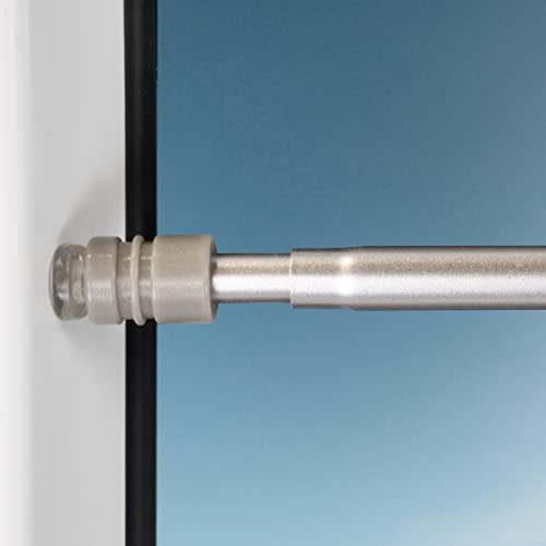 2er-Pack Gardinenstangen zum Klemmen (Silber, 40-60 cm - 2 Stück) ausziehbare Klemmstange für Gardinen & Scheibengardinen - einfache Montage ohne Bohren & Kleben am Fensterrahmen - max. Tragkraft 2 kg