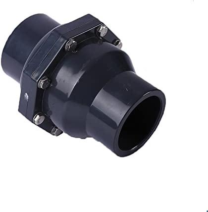 DN32(Φ40mm) PVC-U Swing Check Valve Solvent Weld Pipe Fitting, Non-Return for Sump Pump Waste Filter, Koi Pond, Suitable for Horizontal or Vertical Use, for Boat