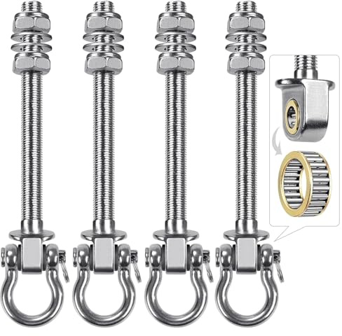 DOUKI Gancio per Altalena Girevole Set di altalene Dispositivo di Rotazione di 180° Ganci per Altalena per carichi Pesanti con Cuscinetti per altalene da Yoga Altalena per Portico
