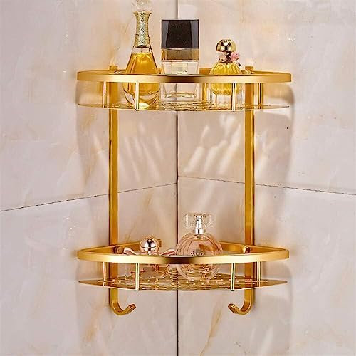 Wall Mounted Shower Shelf Bathroom Shower Caddies Bathroom Gold Shelf Shower Caddy Space Aluminum Wall Mounted Corner Basket Shampoo Storage Etagere Salle De Bain