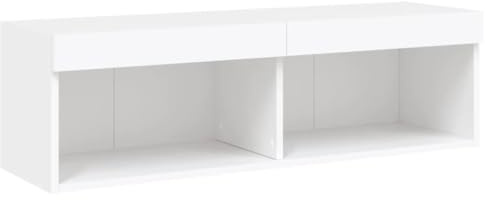 vidaXL Mobile Porta TV con Luci LED Bianco 100x30x30 cm