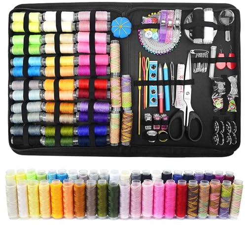 Set Da Cucito Con Accessori Da Cucito, TOATELU Kit Da Cucitocon 230 Accessori Da Cucit Set Da Cucito, Set Da Cucito Accessori Con Custodia Per Principianti, Casa, Viaggio E Emergenza Uso (Nero)