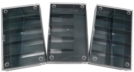 Berger & Schröter | Sortimentskasten Set 164 x 31 x 101 mm 3 Stück, 5, 6 & 10 Fächer, feste Unterteilung, rutschfest stapelbar zum Sortieren und Aufbewahren