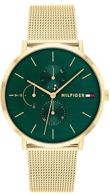 Tommy Hilfiger Damen Multifunktions-Quarz-Uhr - 3 Hilfszifferblätter, Wasserdicht bis 3ATM mit Leder- oder Edelstahlarmband in Glieder- oder Mesh-Design