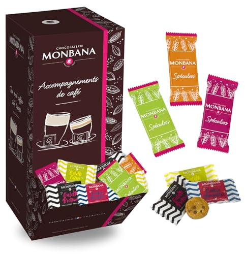 MONBANA | Assortiment de 150 Mini-Biscuits : Cookies, Galettes et Spéculoos | Biscuits à offrir à vos invités ou à déguster en toute intimité
