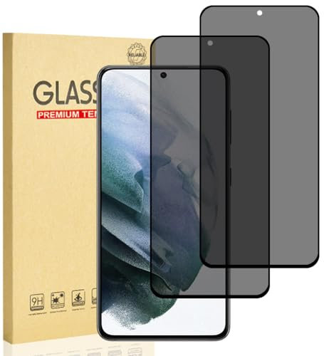 Hejkaoe Sichtschutz Schutzfolie für Samsung Galaxy S21 5G, Privacy Sichtschutzfolie, Sichtschutz Panzerglasfolie, Privatsphäre Anti Spy, 9H Härte, Anti-Kratzer, Blasenfrei, 2 Stück