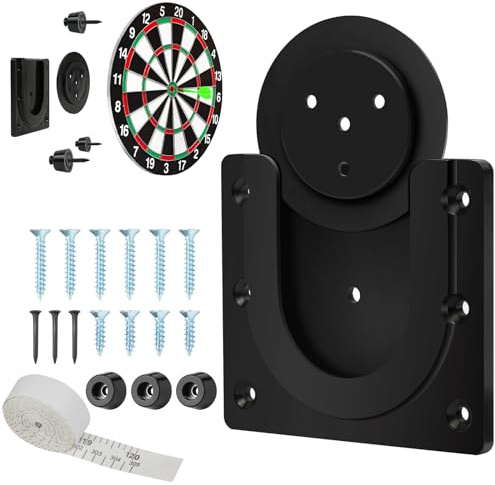 Flintronic Dartboardfäste hängande darttavlor, robust monteringssats för darttavlor, bågskytte, mål, inkluderar skruvar och stabilisatorer, darttavla – enkel installation