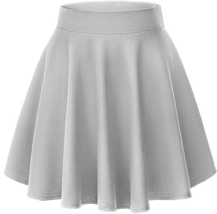 Elegant Elegant utsvängd kjol med A-linje för kvinnor, plisserad baskjol, uniform, skaterkjol, Grå, L