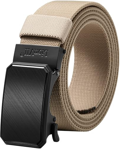 LionVII Men's Stretch Ratchet Belt, Elastic Slide Belt for Men with Automatic Buckle for Men Dress, Adjustable Trim to Fit 28-49 Waist