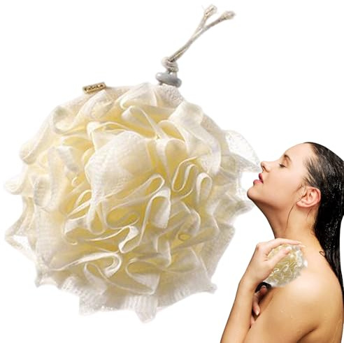 Boule de bain | Pouf de bain en maille – Gant de lavage avec corde suspendue pour filles, hommes, garçons, adolescents, jeunes enfants