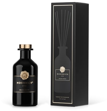Moonrich Raumduftstäbchen Golden Orchid 150 ml | Blumiger Premium Raumduft mit Duftöl & Duftstäbchen | Reed Diffuser Set für Wohnzimmer, Schlafzimmer & Büro | Langanhaltende Raumbeduftung