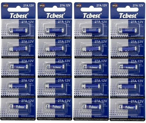 20 x Dunamis 27A A27 12 Volt Speciality Alkaline Battery AKA MN27 L828 - For use in Remote Controls, Wireless Doorbells, Security Systems etc (20 Pack)