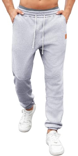 Vorvowry Pantaloni Jogging Uomo Invernali Felpati Termici con Interno Morbido Cordino Regolabile Tasche Laterali Caldi Comodi Sportivi