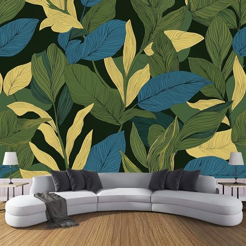 Papel Pintado Planta 200×140cm Fotomurales Para Pared de Seda 3D, Textura De Hoja Verde Oliva Papel Tapiz Pintado En Tejido de seda - Pared Moderna,Verde Murales Fotográficos Decorativos