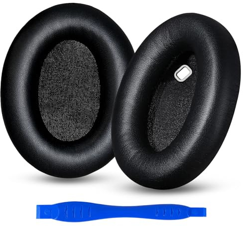 Aurivor Replacement Ear Pads Cushions for Sony WH-1000XM4 Headphones, XM4 Earpads Covers with Soft Protein Leather, Noise Isolation Memory Foam，Added Thickness, Sensor-Compatible Desig (Black)
