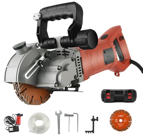 Electric Wall Groove Cutting Machine 4800W, 6200 RPM Wall Chaser with Water Pump & 5m Hose, 42mm Groove Cutting Width & Depth for Granite Marble Concrete Stone