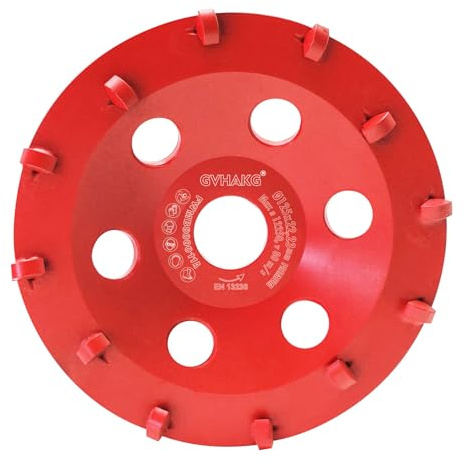 GVHAKG PKD Schleiftopf 125 mm mit 12 Segmente(125x22,23 mm) | PKD diamantschleiftopf 125 mm für Estrich,Beton,Epoxidharz-Beschichtungen, Farb-Beschichtungen