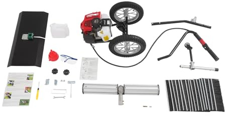 Quitanieves de mano de 43 CC, 2 tiempos, 1,7 CV, gasolina, con ruedas, 60 cm de ancho del cepillo, depósito de combustible de 35,2 L, hasta 8500 rpm, 1,25 kW para nieve – Equipado con guardabarros