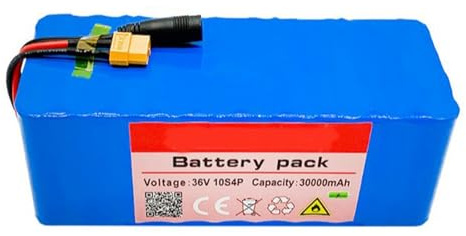 Batería de Litio de Bicicleta Eléctrica 36V 30Ah Baterías de Iones de Litio para Patinetes Eléctricos 10S4P para Motores de Bicicletas Eléctricas Plegables de 200 W a 800W 36V 30Ah,XT60