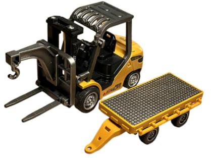 Jiuvaso Carrello elevatore RC in 1/64, Giocattolo da Costruzione RC, Veicolo da ingegneria Ricaricabile in Metallo, Mini per Ragazzi e Adulti, Regalo da, Auto con Pallet