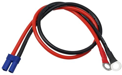10AWG EC5 To O-Type Terminal Cable Pure Copper Core 100A For Car Battery Jump Starter Motorcycle Power Supply Wiring 0.5M Red Black