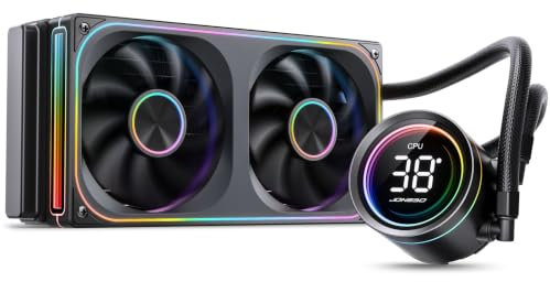 Jonsbo TH-240 AiO vattenkylning – svart | 240 mm CPU-vattenkylning med ARGB, LED-temperaturdisplay och enramsfläkt