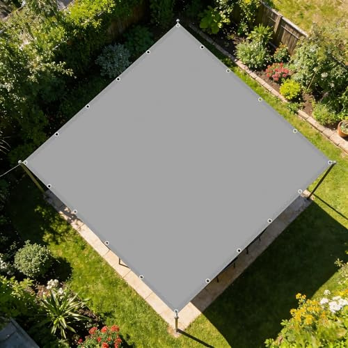 Vela Ombreggiante 4 x 8 m Protezione in Impermeabile Tenda Parasole Rettangolare Traspirante per Esterno, Giardino, Terrazza, Balcone, Piscina, Patio, Grigio Chiaro