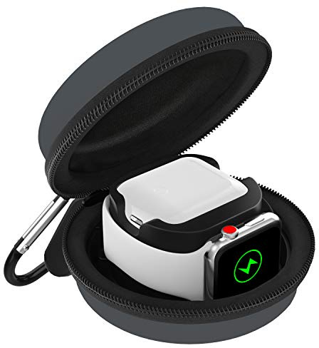 MoKo Ladetasche Kompatibel mit Apple Watch S11/10/9/8/7/6/5/4/3/2/1/SE3/2/1 | Kompatibel mit Airpods Pro/3/2/1,Tragetasche Reisetasche Schutzbox Aufbewahrung Ladestation Ständer Halterung